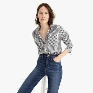 J Crew Classic-fit boy shirt in mini-buffalo check